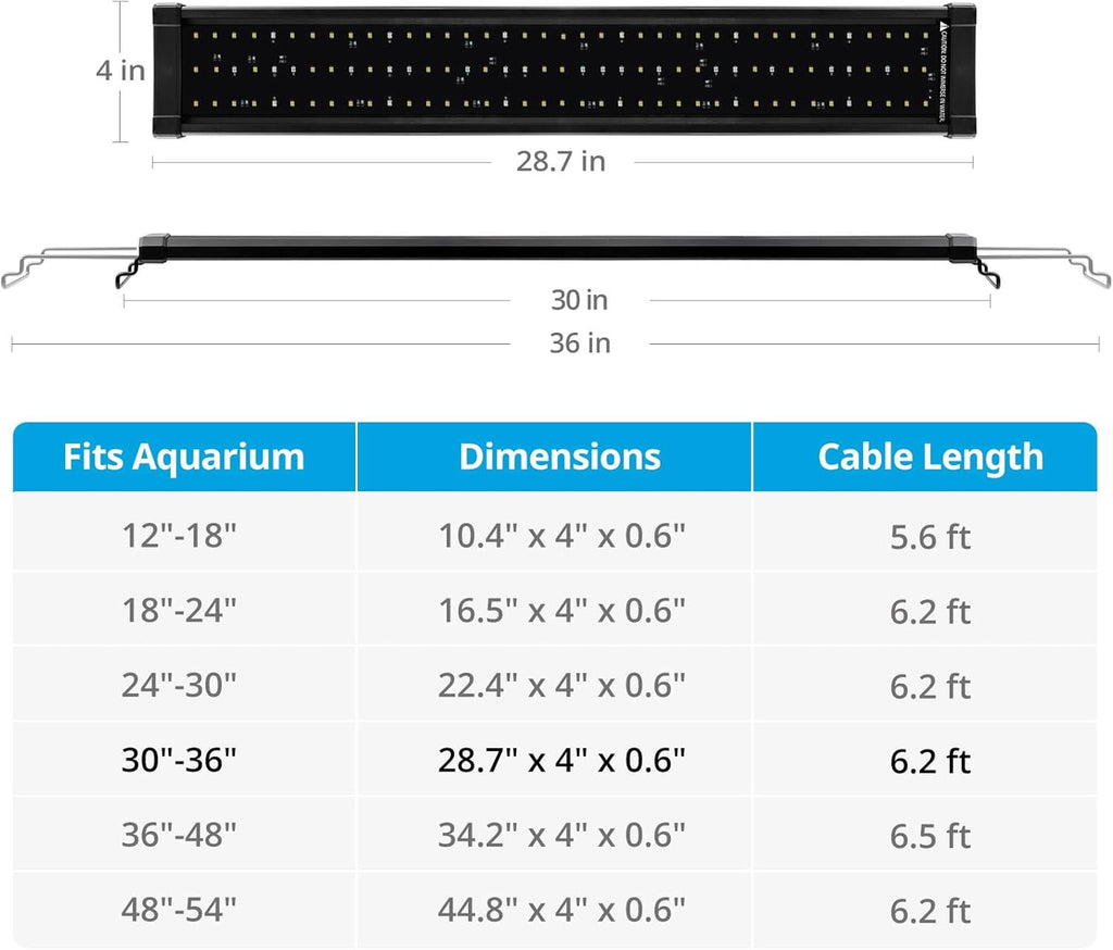 ClassicLED Plus LED Aquarium Light, 21W, for 30 to 36 Inch Fish Tank