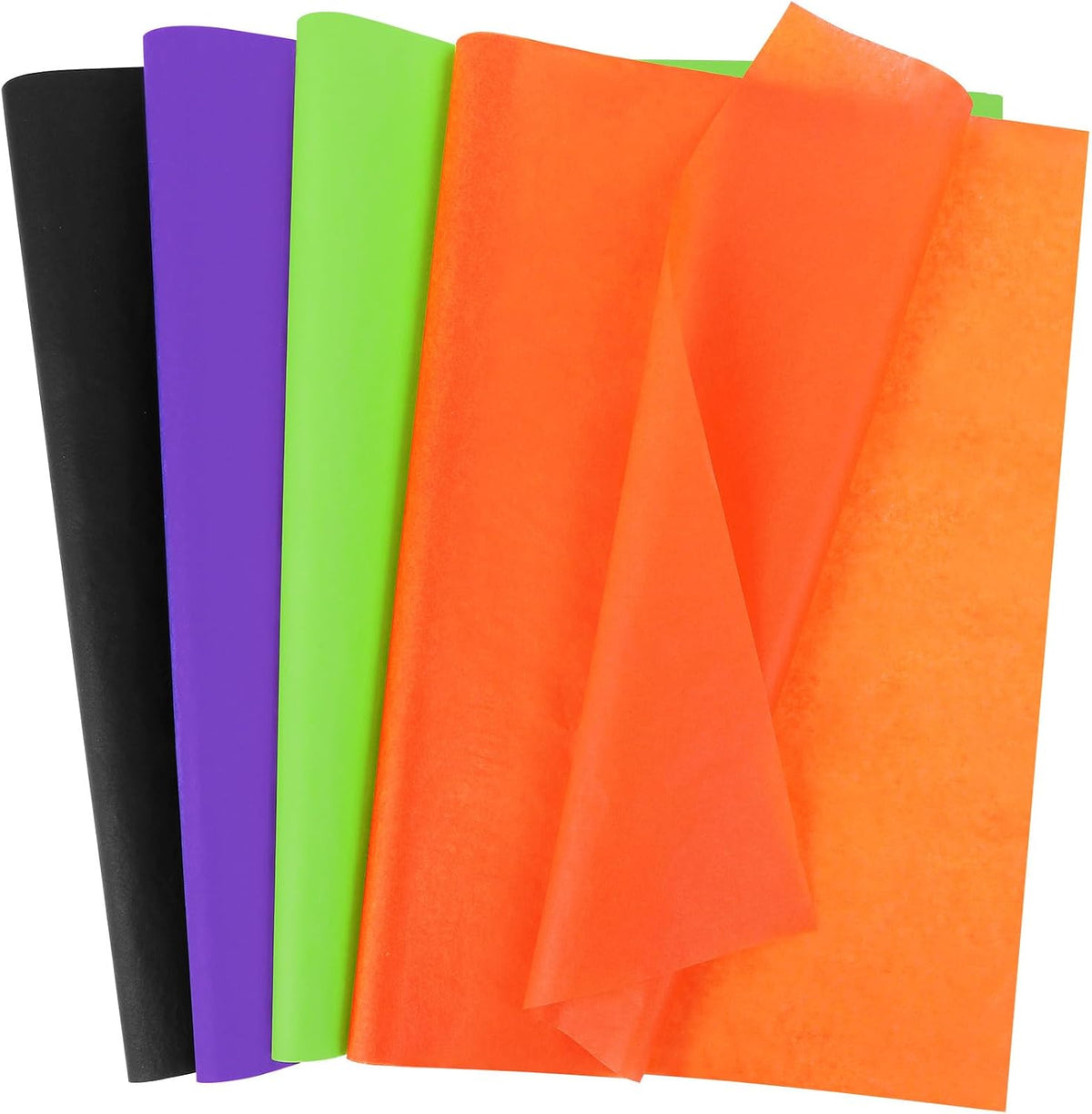 100 Sheets Halloween Tissue Paper Black Purple Orange Green