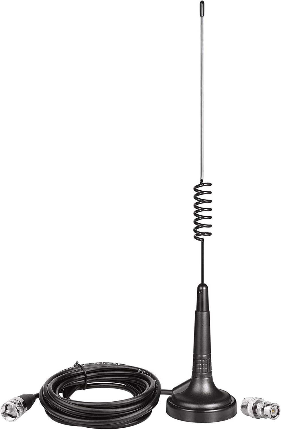 27MHz CB Radio Antenna PL259 & BNC Male Magnetic Base Compatible with Cobra Midland Uniden Maxon President Vehicle