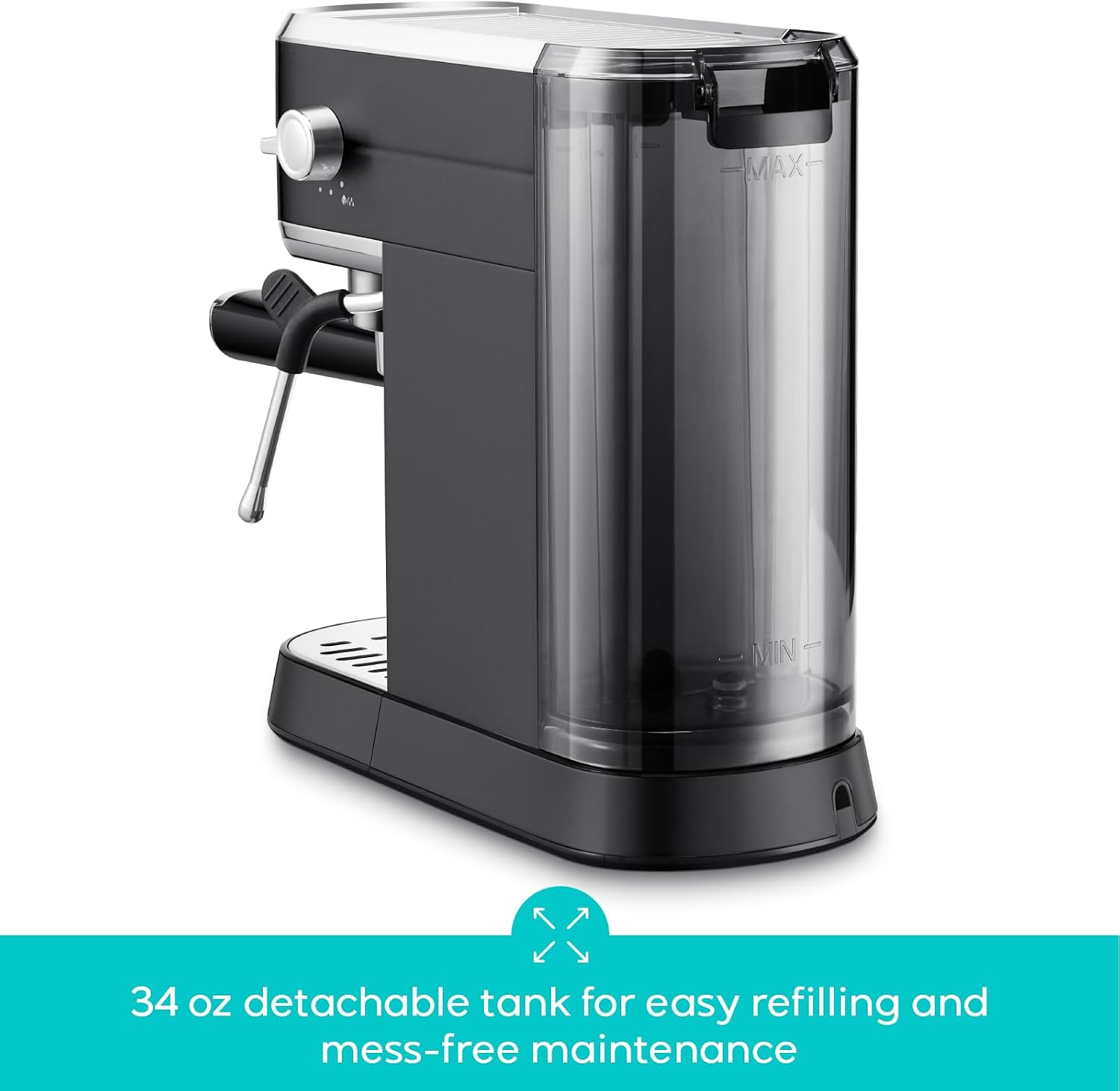CM5418 Espresso Machine, Espresso Coffee Maker with Steam Wand | Stainless Steel, 20-Bar Pump, Built-in Pressure