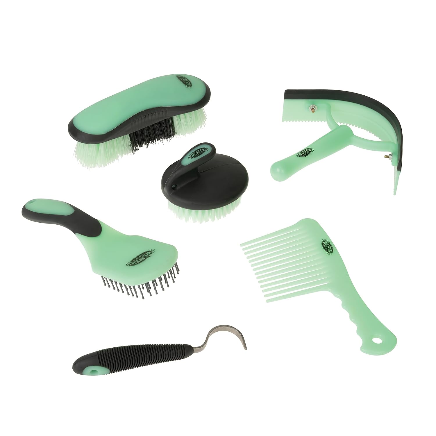 6-Piece Horse Grooming Kit, Ergonomic Gentle Horse Care Kit, Equestrian Supplies for Bathing Support, Detangling, and
