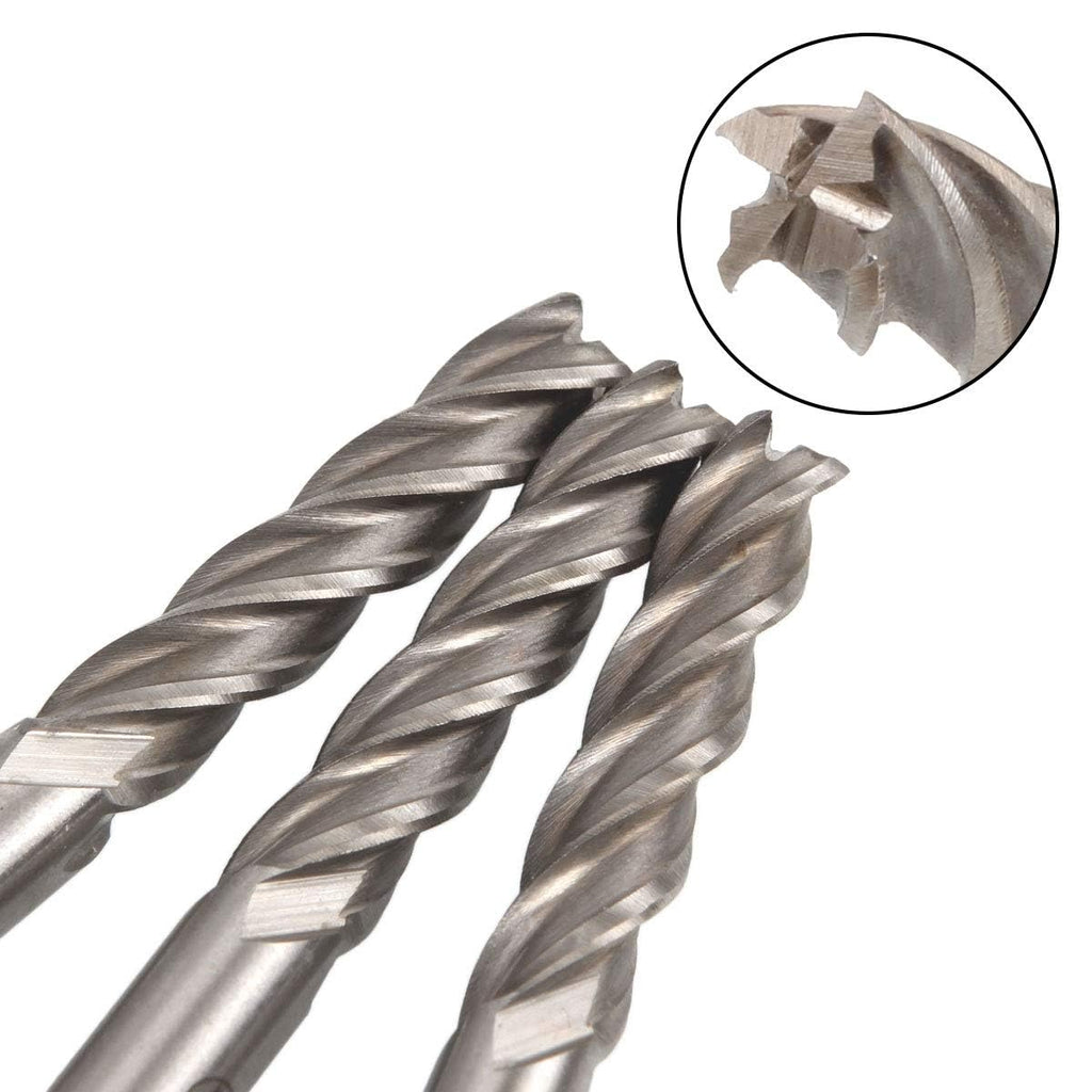 JMIATRY 8PCS 1/4 inch End Mill 4 Flute HSS Square Nose CNC Bits