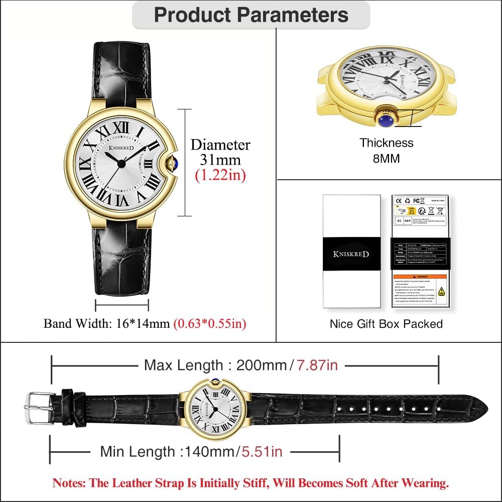 Classic Watch for Women with Vintage Roman Numerals and Solid Stainless Steel Band Ladies Casual Watch