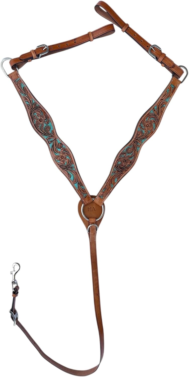 Tooled Leather Western Headstall & Breast Collar Set – Handcrafted Leather, Classic Western Tack, Multiple Styles &