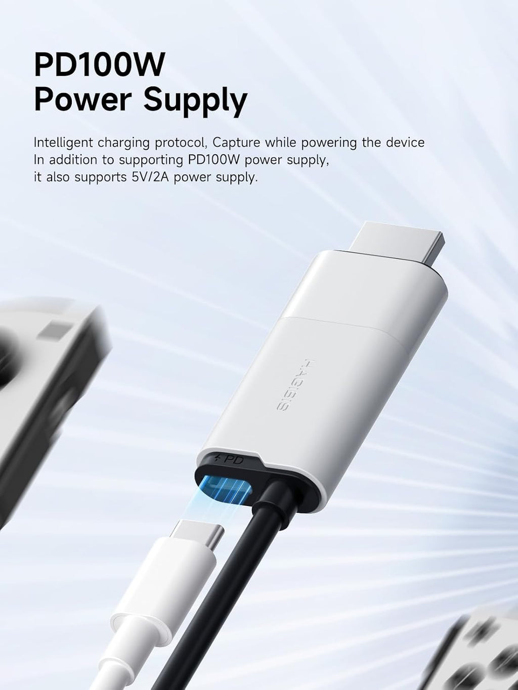 USB3.0 Video Capture Card with 100W PD, HDMI to USB A/USB C Capture Cable 1080P@60fps YUY2 MJPEG MS2130 for Quest 3 2