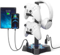 Headphone Stand with USB Charger, Controller Stand for Desk, Headphone Holder with 2 USB Charging Ports and 3 AC