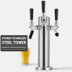3 Tap Tower Kegerator Beer Tower, Keg Tower for Draft Beer System