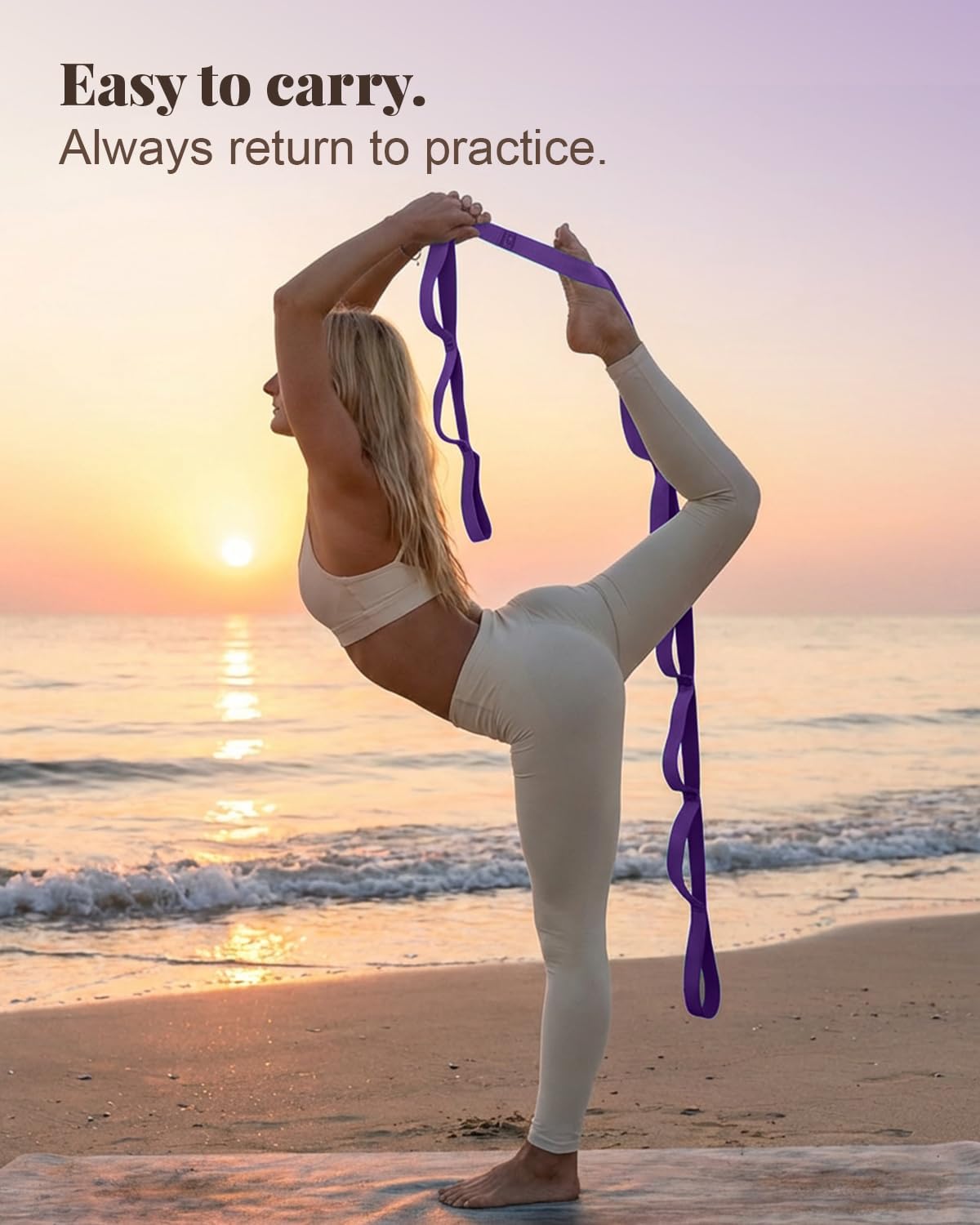Stretching Strap with Loops for Physical Therapy,Non-Elastic