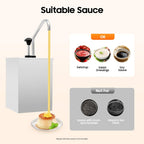 4L Sauce Dispenser, Stainless Steel Condiment Pump Station Single Head Squeeze Soy Sauce Ketchup Mustard Dispenser