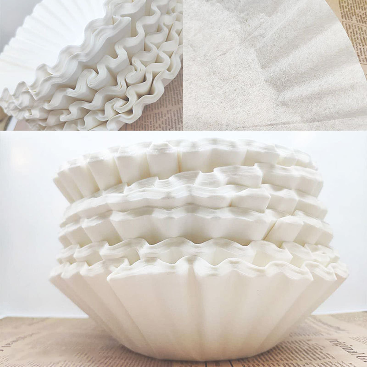 Small Coffee Filters, Basket Coffee Filter Paper Replacement Accessory for Home Office (100 Sheet)