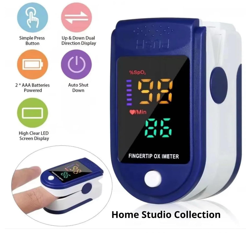Finger Pulse Oximeter Larger Display Blood Oxygen Monitor with Batteries and Lanyard Included Fingertip Pulse