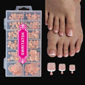 French Tip Toe Nail Tips, 120 Pcs Press On Toenails Tip, 12 Sizes