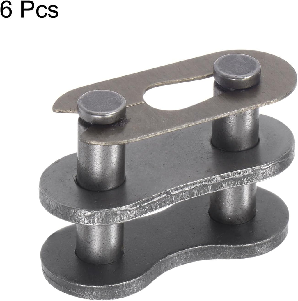 uxcell 6Pcs #80 Chain Master Connector Link Roller, 1" Pitch Carbon Steel, Standard Connecting Split Links for 16A Chain