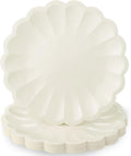 30 Pcs Ivory Paper Plates 9.5 In Scalloped Party Plates Disposable