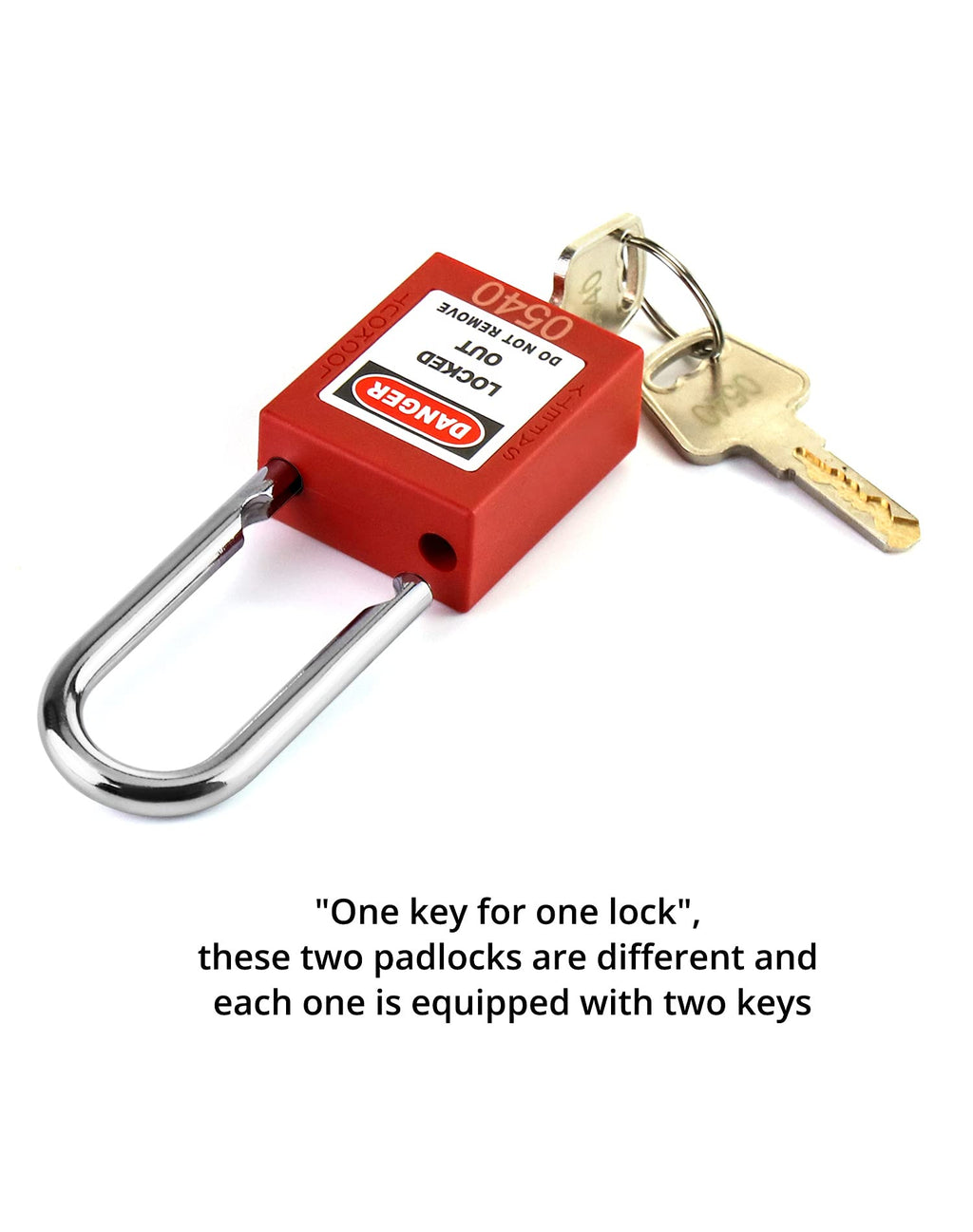 Lockout Tagout Locks, Safety Padlock, 5 Padlocks with 10 Keys