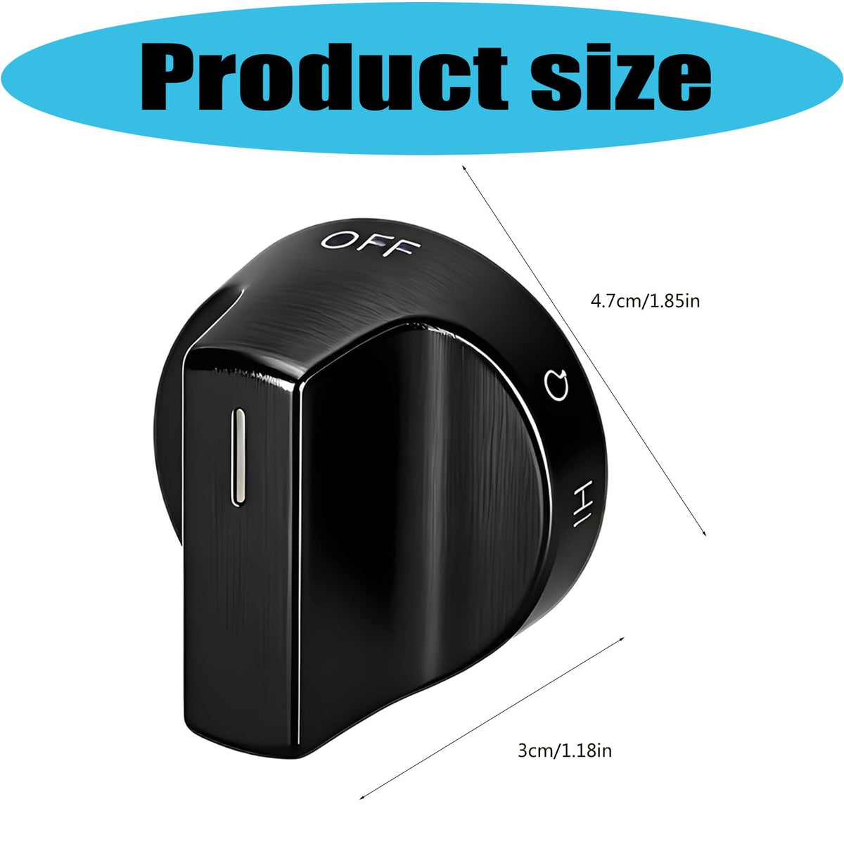 Installation Metal Stove Knob for WFG550S0LB4, 3pcs