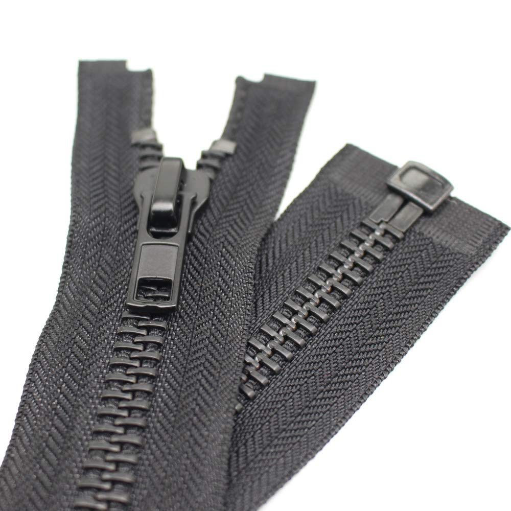 #10 22 Inch Black Nickel Separating Jacket Zipper for Sewing (22")