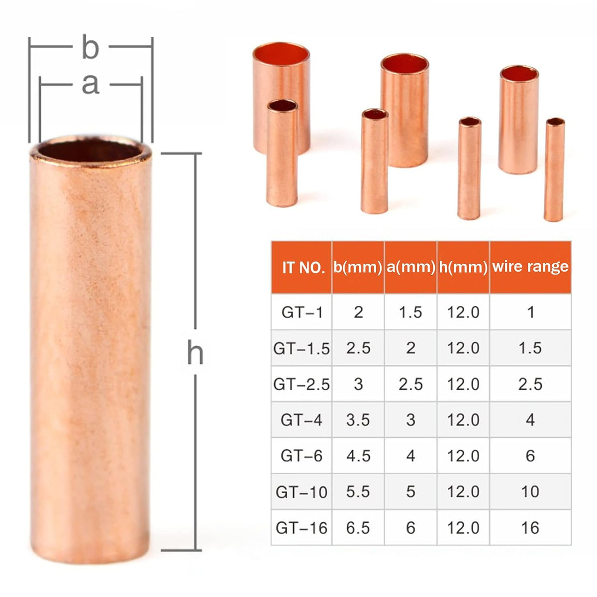 480 Pcs Wire Ferrules Kit 7 Size AWG 6-18 Copper Crimp Connector