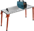 Portable Welding Table, Work Fabrication Universal Table with Casters, Height Adjustable Portability 1000lbs Loading