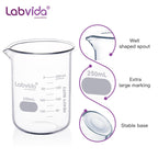 6pcs 250ml 3.3 Borosilicate Glass Thick Beakers, LVA010