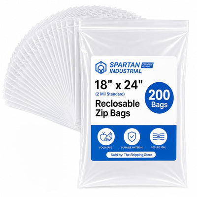 18" X 24" 5 Gallon Reclosable Zip Plastic Poly Bags (200 Count) - 2 Mil