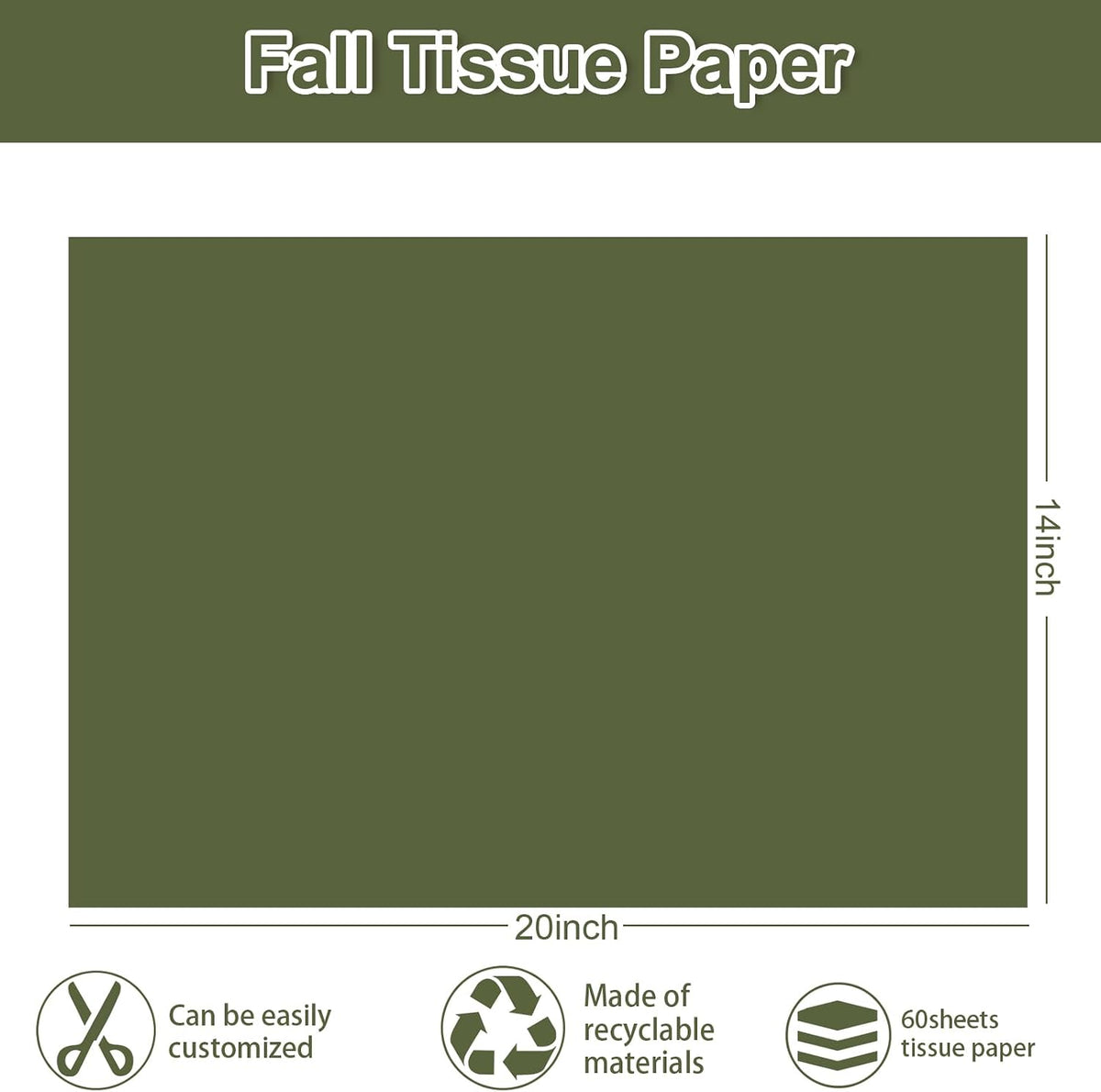 Fall Tissue Paper Autumn Gift Wrapping Papers, 14 x 20 Inch