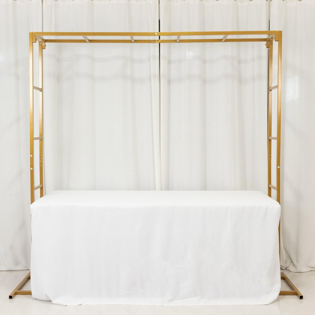 Efavormart 6x6ft Gold Square Wedding Arch, Heavy Duty Double-Frame Metal Backdrop Stand, Rust-Proof Freestanding