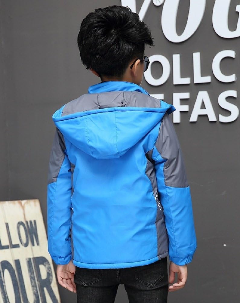 Boys Winter Fleece Lined Hooded Jacket, Outdoor Casual Warm Coat | Cozy Soft Windproof Zip Up Insulated Outerwear