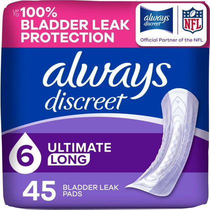 Adult Incontinence Pads for Women, Drier, 6 Drop Long Length, Extra Heavy Absorbency, Pads for Bladder Control