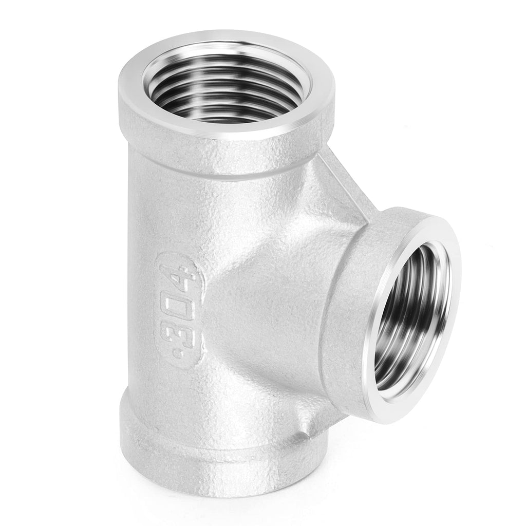 TAISHER 5pcs 304 SS Tee Pipe Fitting, 1-1/4" NPT Female 3 Way Connectors