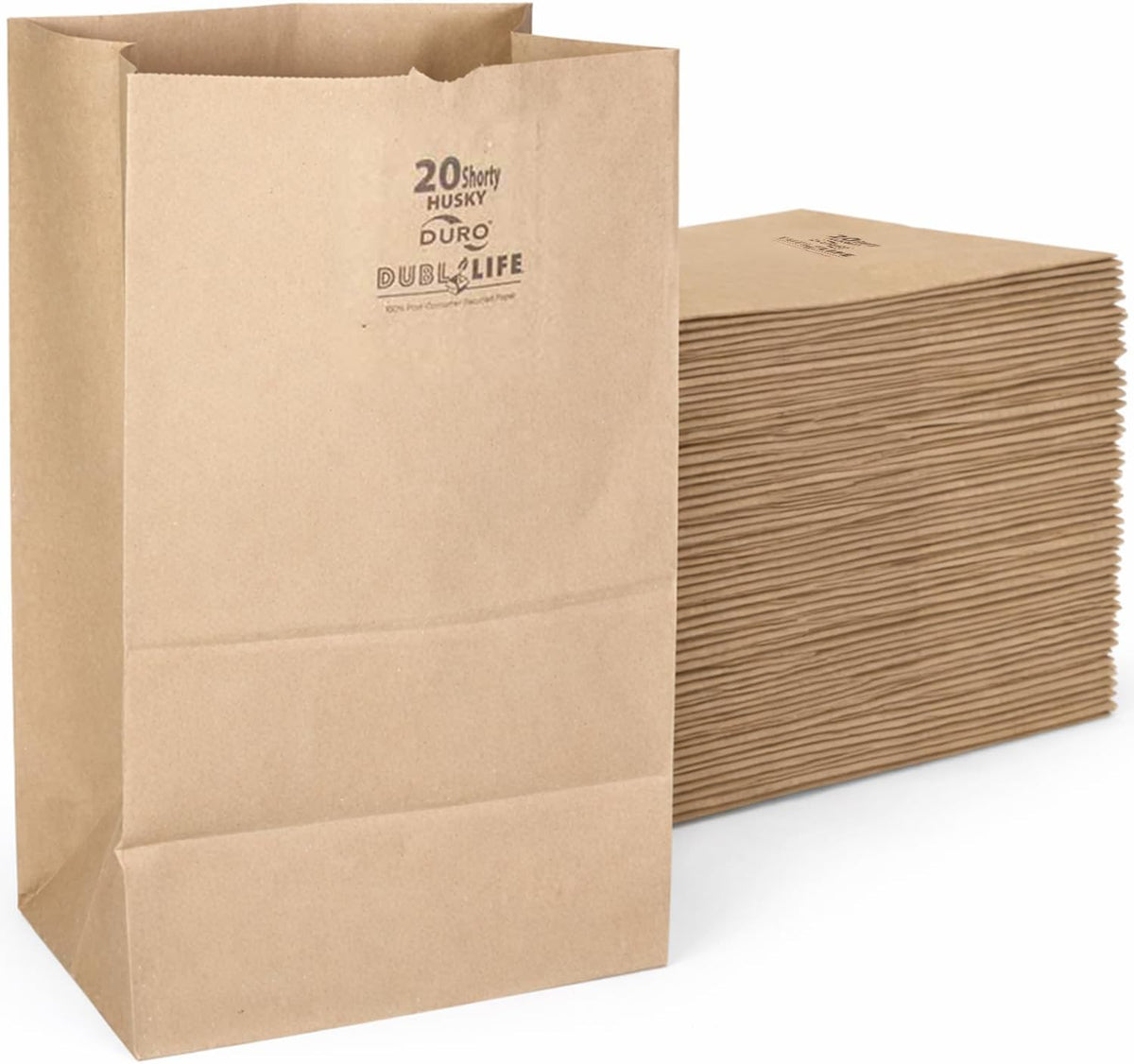 70221 20# Husky Brown Paper Bags, 8.25 x 5.93 x 13.62 In, 100 Ct
