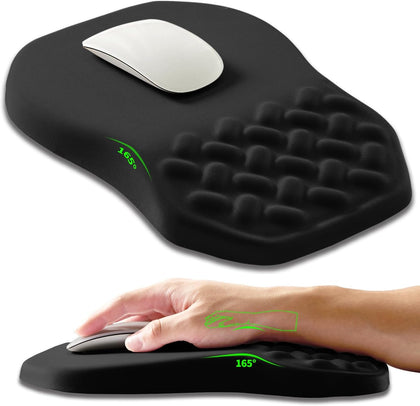 Ergonomic Slope Mouse Pad Wrist Support, Wrist Rest Mousepad for Carpal Tunnel Pain Relief with Massage Bulge and