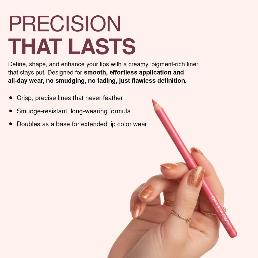 Lip Liner Pencil, Wooden, Firm yet Smooth, Contour and Line with Ease, Perfectly Outlined Lips, Comfortable
