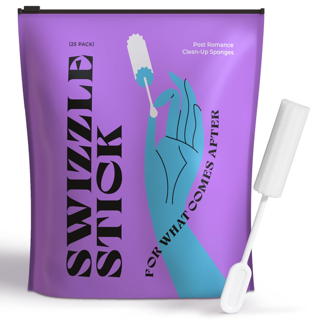 Swizzle Sticks, 25-Pack - Soft Absorbent Post-Intimacy Sponges