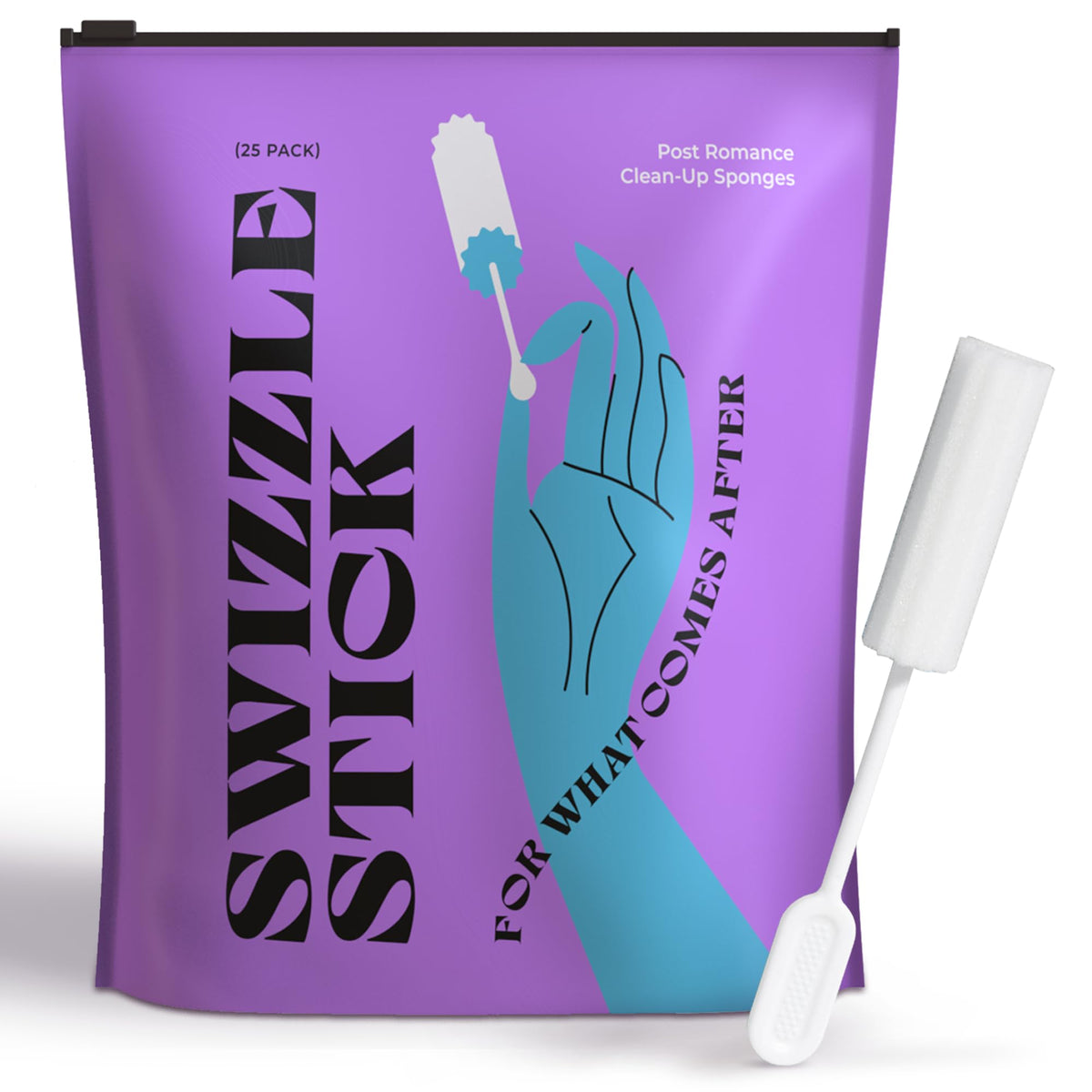 Swizzle Sticks, 25-Pack - Soft Absorbent Post-Intimacy Sponges