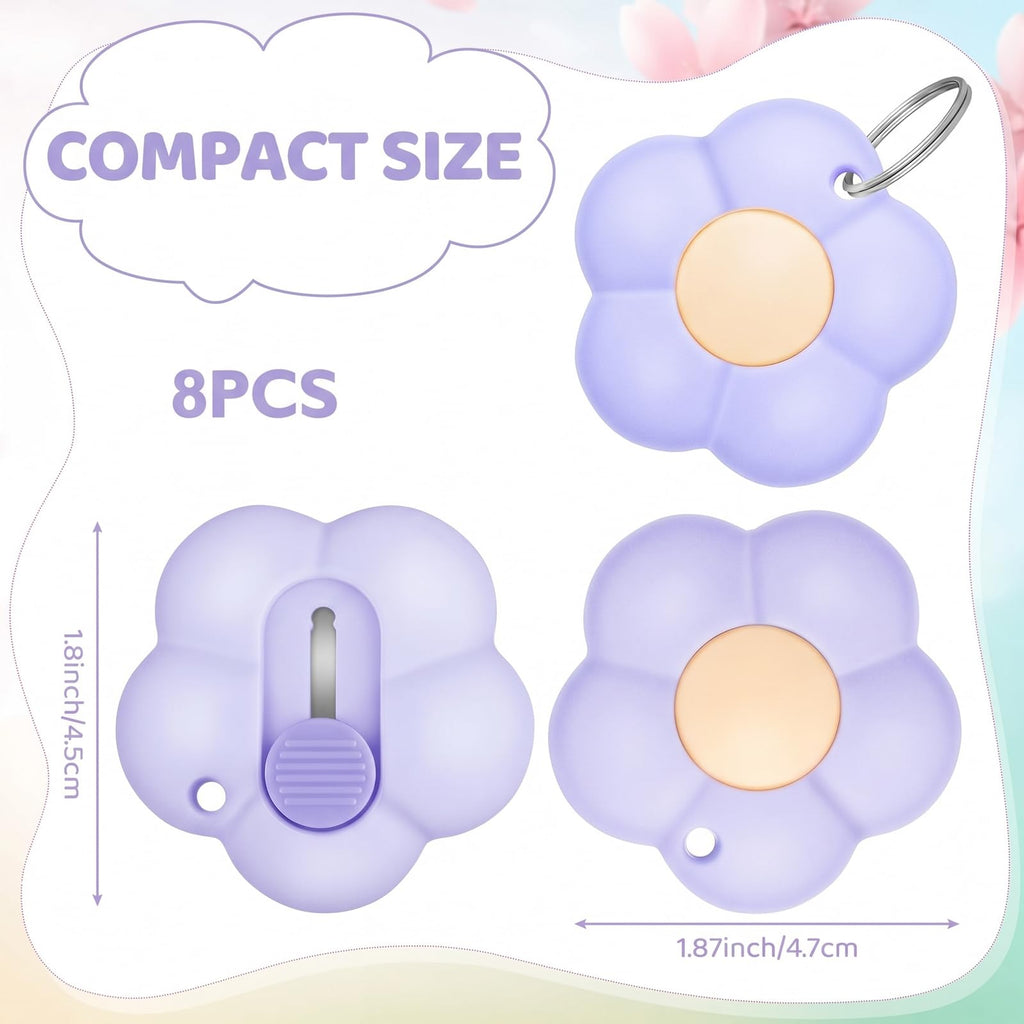 8 Pack Mini Box Cutter Retractable Flower Utility Knife, Purple
