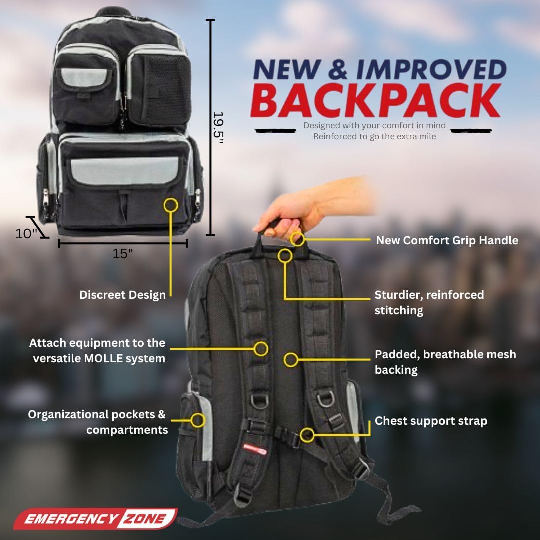 Urban Survival Bug-Out Bag/Go Bag and Disaster Survival Supplies for up to 6 People | Survival Kit for Wildfires