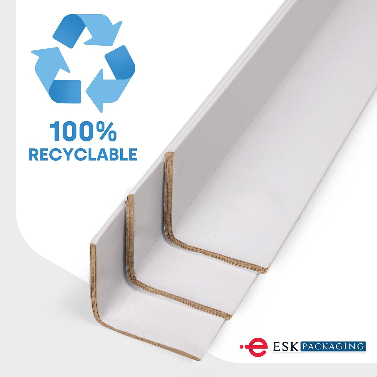 Cardboard Corners for Packing - 2"W x 2"D x 12"L, Medium Duty .160 ga, Pallet Box Corner Protectors, Angle Boards