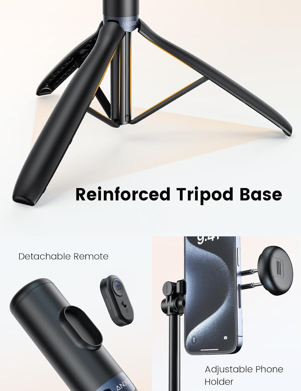 67.7" Phone Tripod with Light & 1/4" Camera Mount, NT99 Selfie Stick | Tall,Wireless Detachable Remote,Comapct Travel