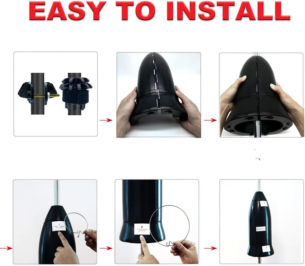 Squirrel Baffle for Bird Feeder Pole,Installation Without Removing the Pole,Wrap Around Poles Protect Bird