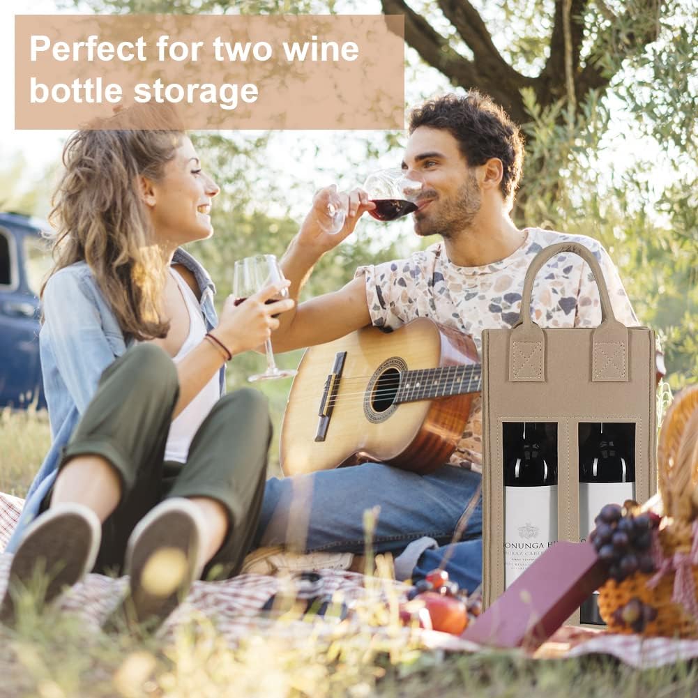Double Wine Gift Bag with Window for Party & Travel