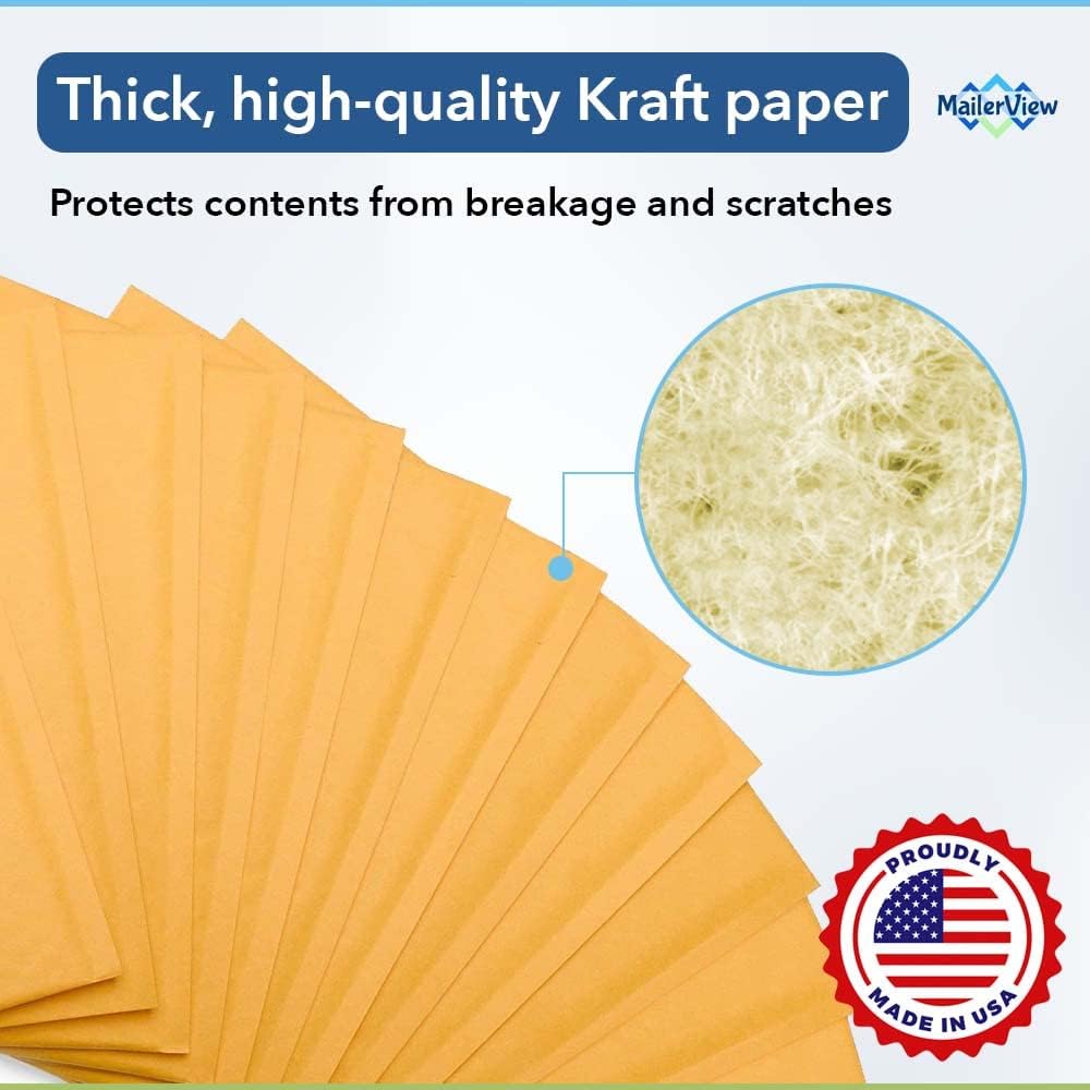 Kraft Bubble Mailers 10.5x16, Self Seal Padded Envelopes #5, 100 Pack Bulk