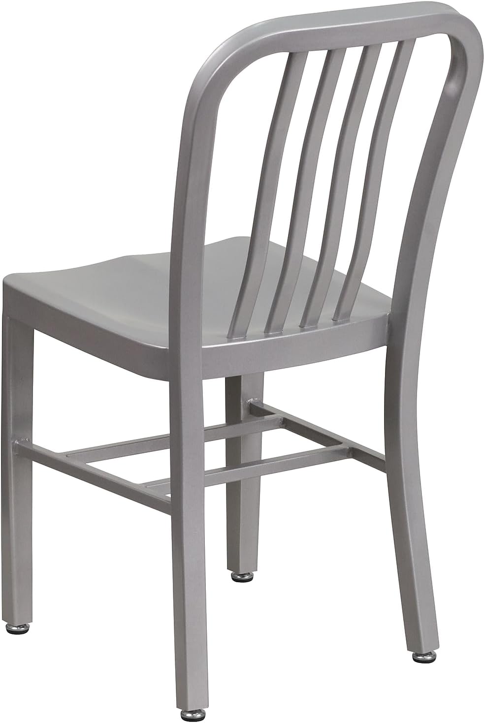 Commercial Grade Silver Metal Indoor-Outdoor Chair
