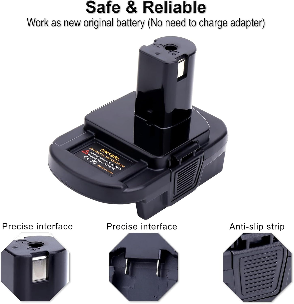 Biswaye DM18RL Battery Adapter Compatible with Ryobi 18V One+ Tools