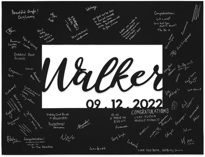 Personalized Wedding Guest Book Alternative - Unique Wedding Sign in Book with Custom Cut Last Name for Wedding