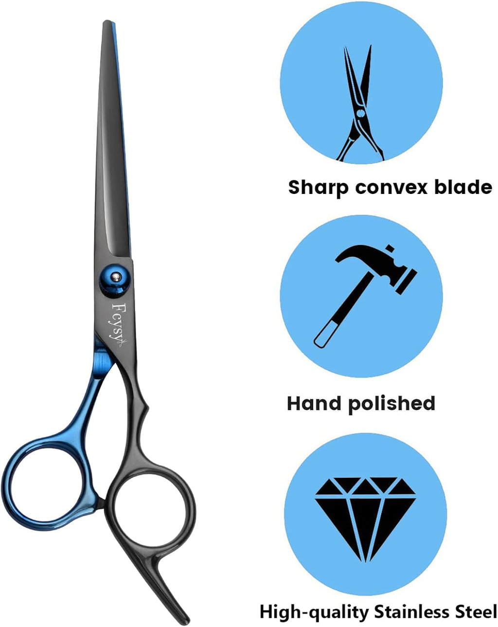 Hair Cutting Scissors Hair Shears Set, Fcysy Professional Barber Shears Thinning Scissors Kit for Haircutting