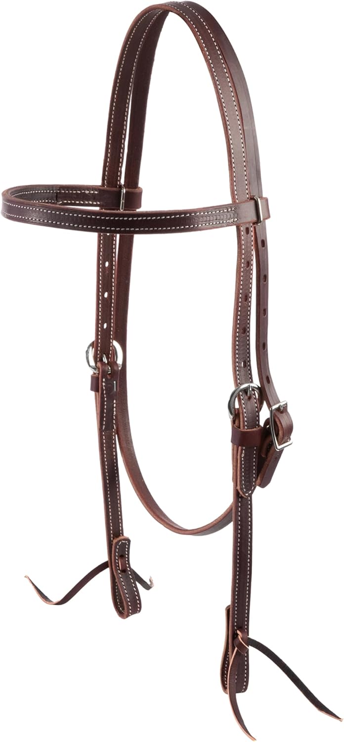 Weaver Leather Latigo Leather Browband Headstall,Burgundy