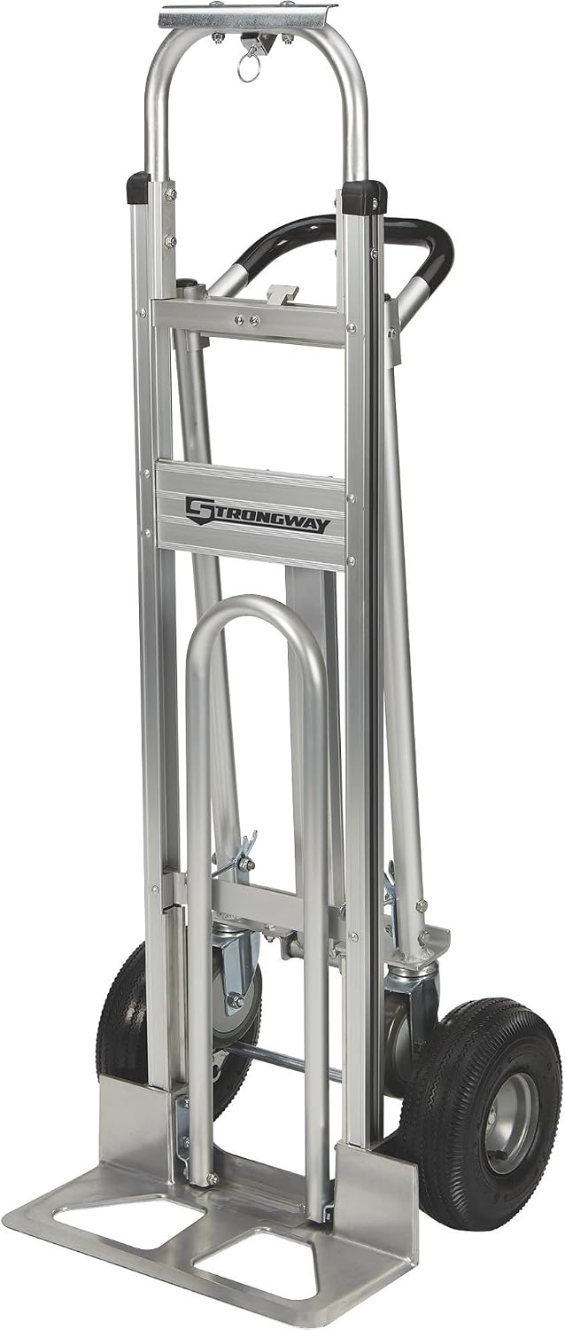 3-in-1 Aluminum Hand Truck and Platform Cart, 550-Lb. Upright | 770-lb. platform capacity, 10in. pneumatic wheels