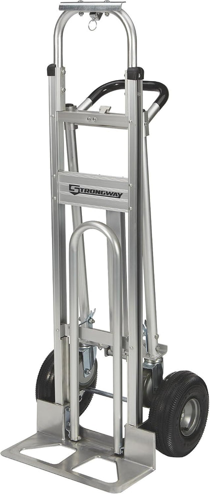 3-in-1 Aluminum Hand Truck and Platform Cart, 550-Lb. Upright | 770-lb. platform capacity, 10in. pneumatic wheels