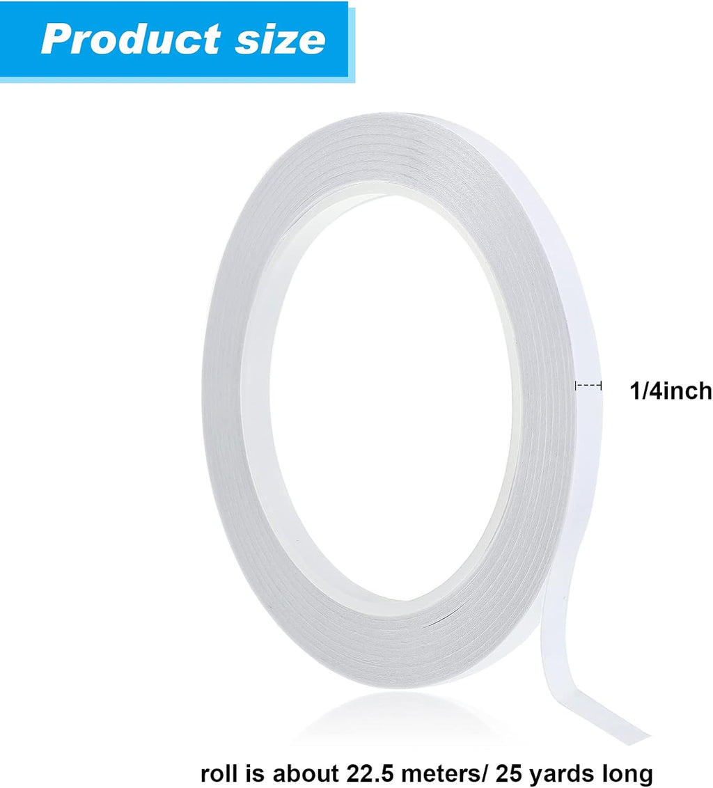 8 Rolls Double Sided Tape for Crafts Art, 1/4 Inch Wide